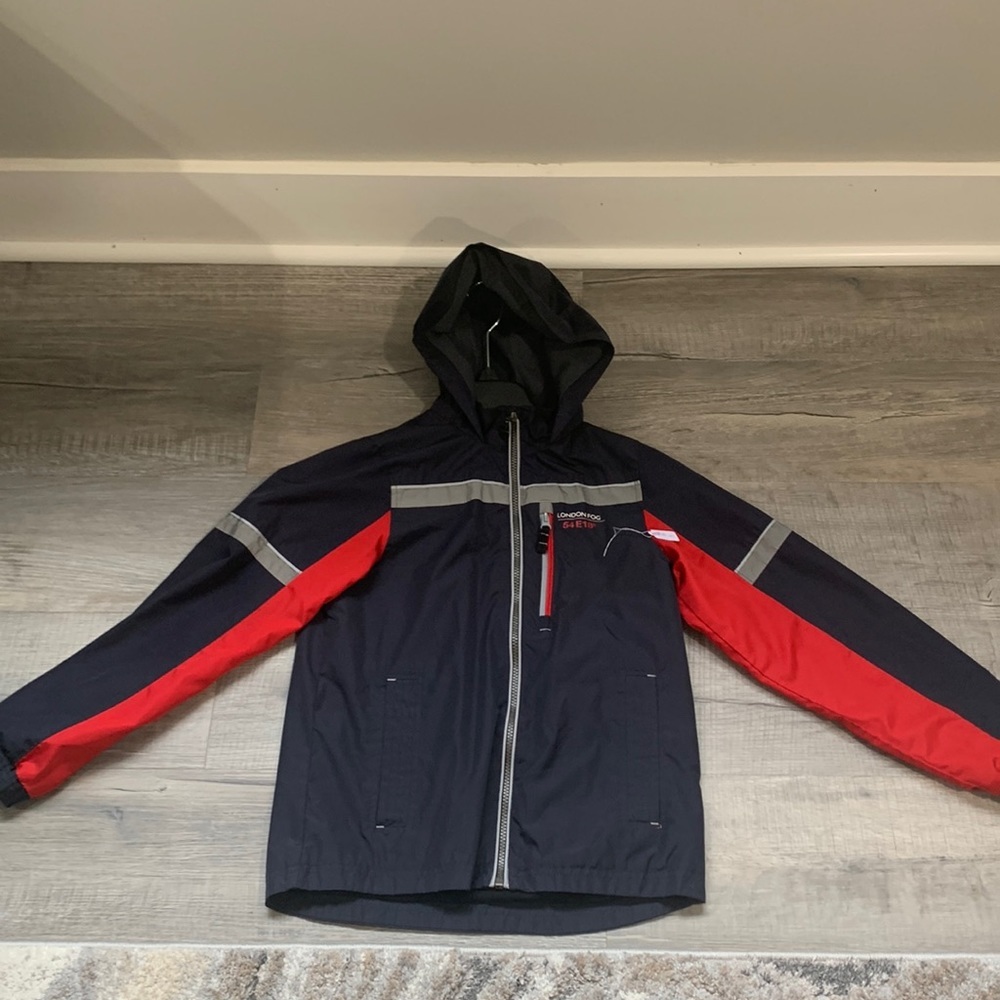 London Fog Boys Windbreaker Lined hooded Jacket M Boys 10-12